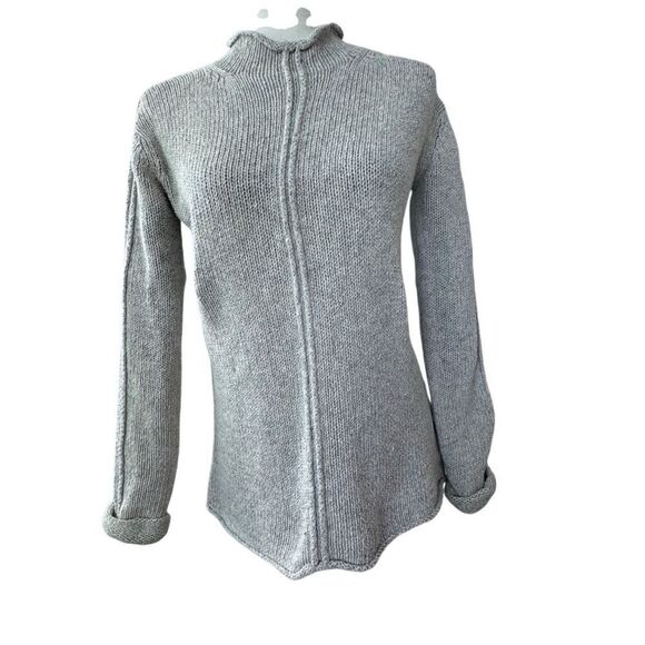 DKNY Jeans Sweater Mock Turtleneck Preppy Gray Knit Top SZ XS - Picture 1 of 14